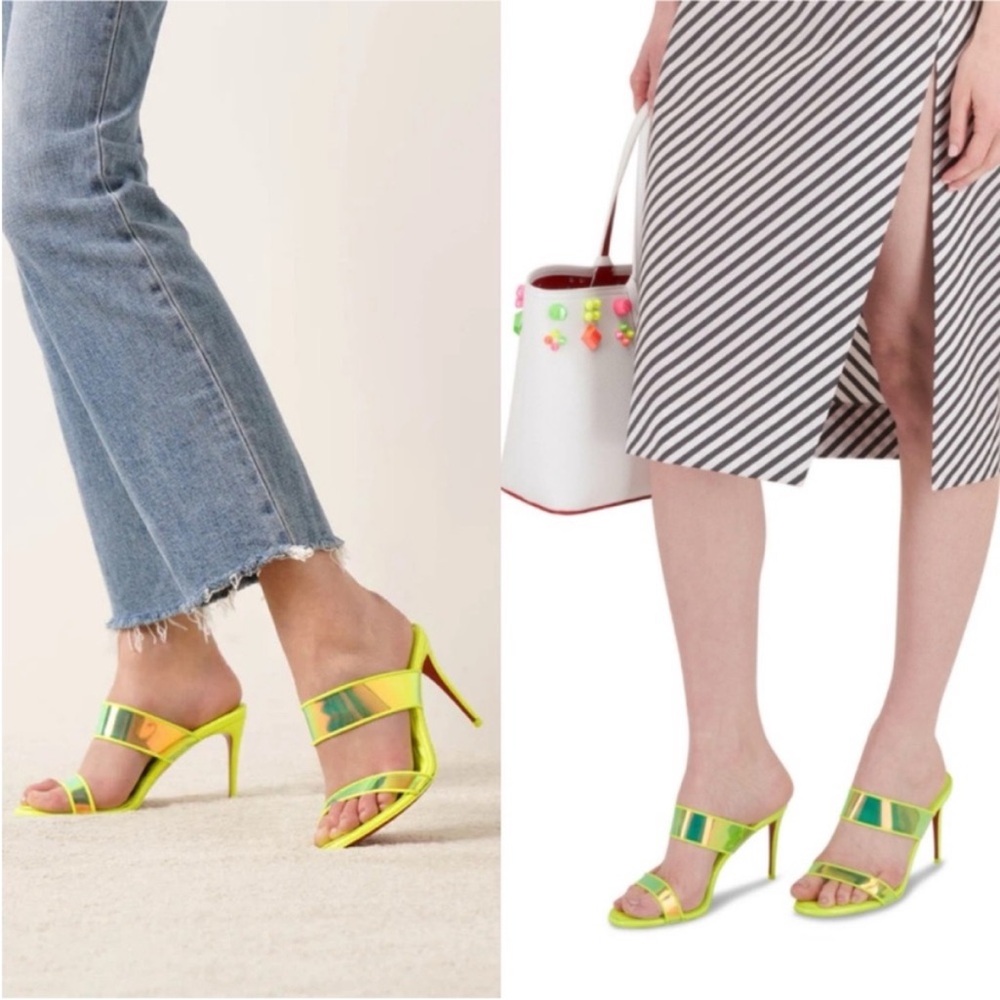 Christian Louboutin Just Loubi PVC
85mm mule heels RETAIL 745